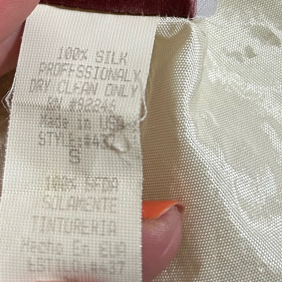 Vtg Gloria 100% Silk Gold Sleeveless A-Line Tool Maxi Dress Sz Small - Picture 16 of 16